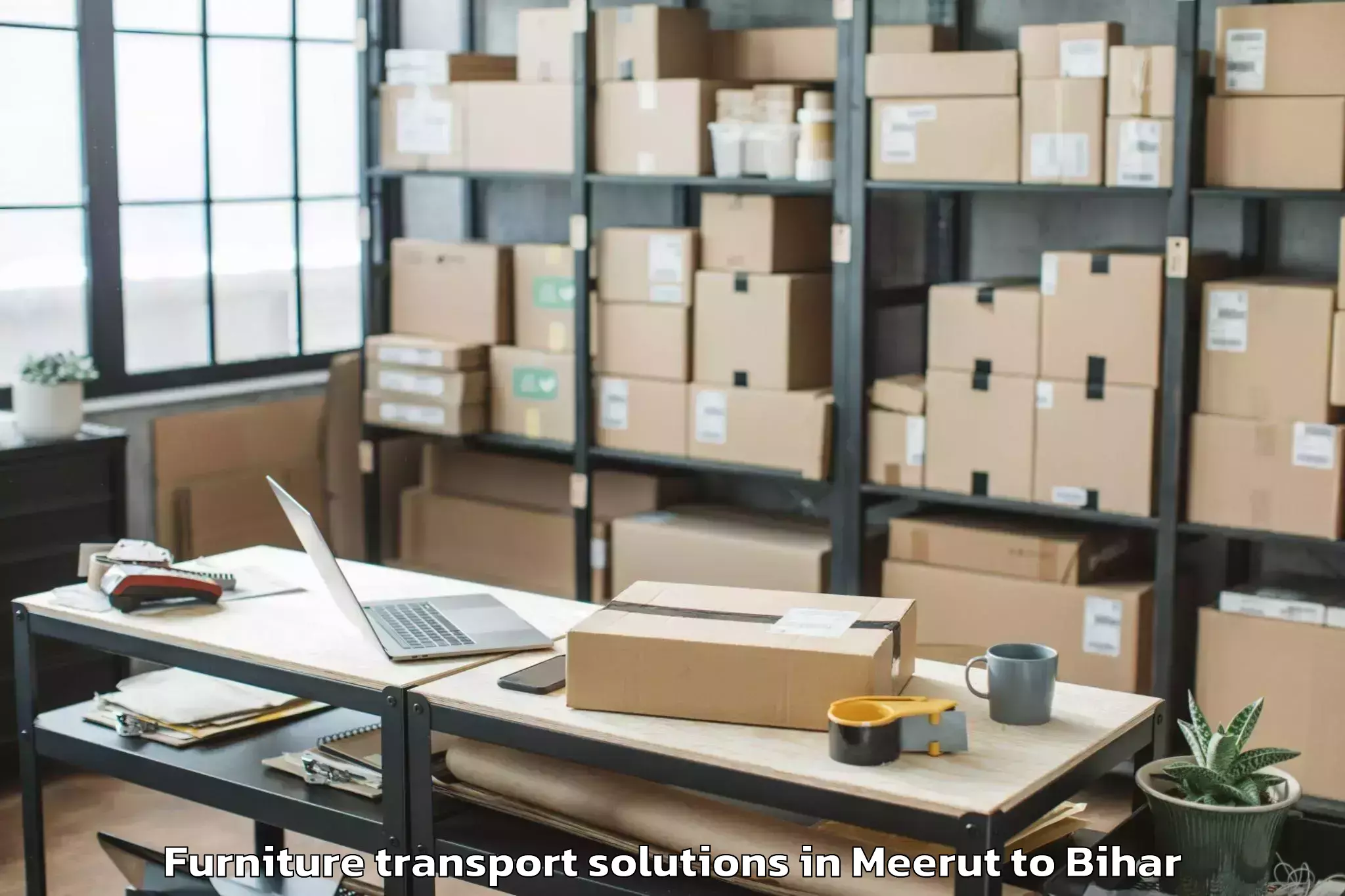 Affordable Meerut to Biraul Furniture Transport Solutions